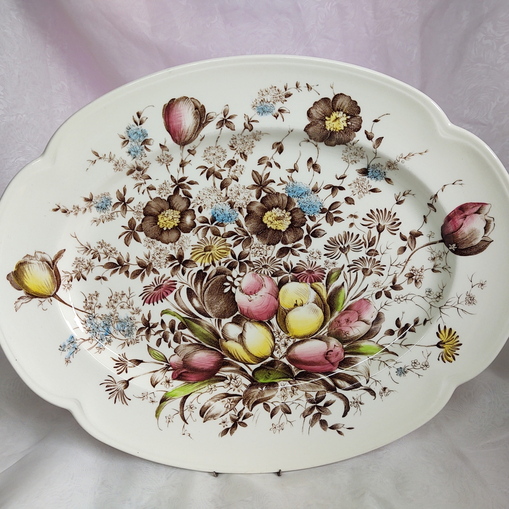 Floral Oval Serving Platter